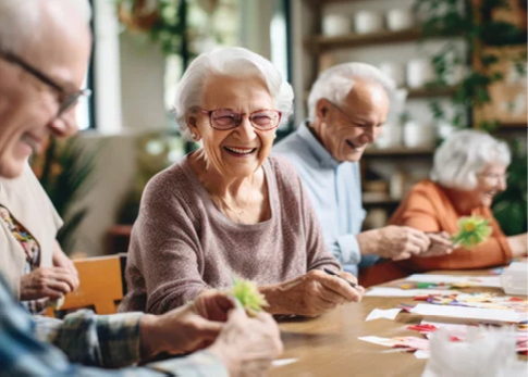 A group of people are painting in a class. AI generated content