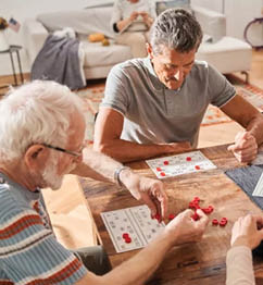 A man and a woman are playing a game of cards on a table. AI generated content