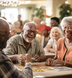 A man and a woman are playing a game of cards on a table. AI generated content