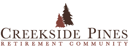 A logo for a retirement community called Creekside Pines. AI generated content